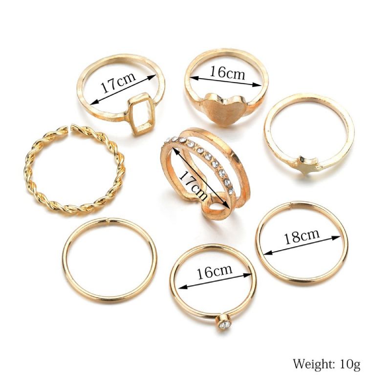 Female Hot Rings Woman Design Simple Gold Jewelry Set