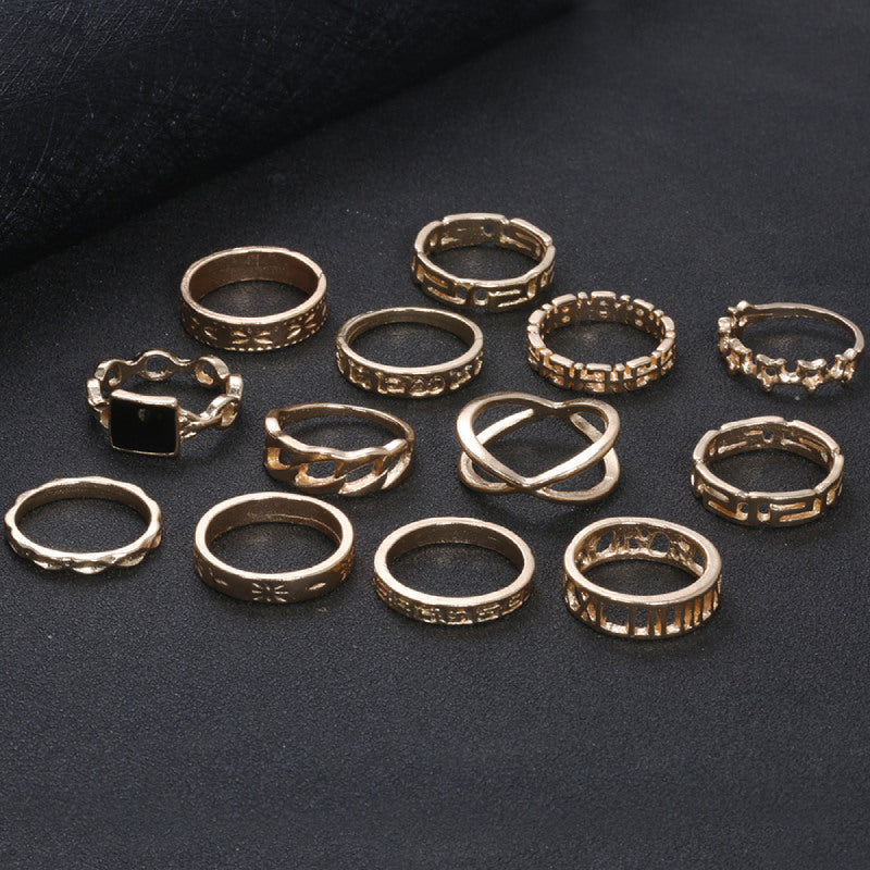 Female DesignRings Gold Fashionable Cool Jewelry Set
