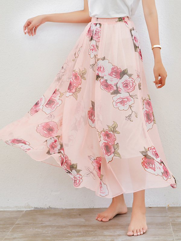 Women's Fashion Skirt Flowers Skirt