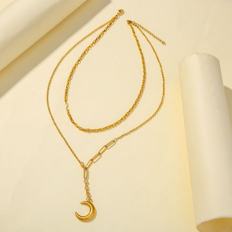 Female Hot Necklaces Women Gold Choker Moon Design Jewelry