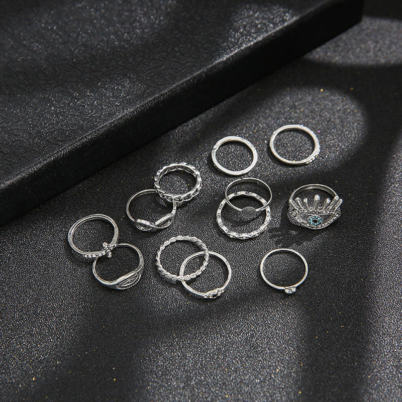 Female Design Rings Silver Fashionable Simple Jewelry Set