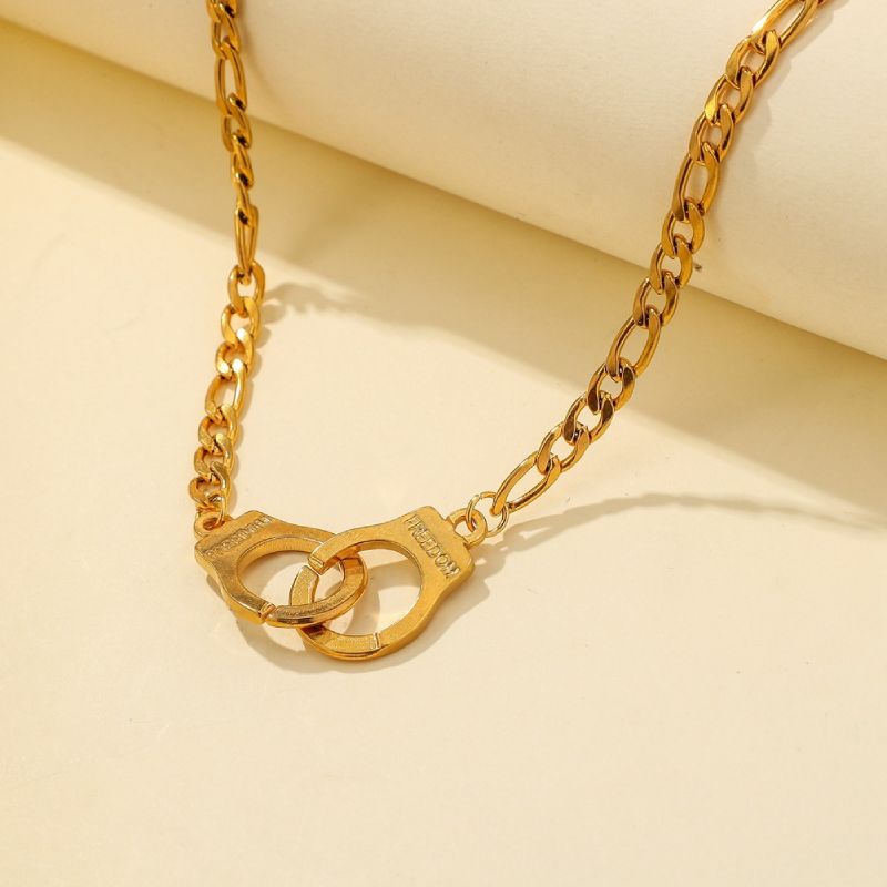 Female Hot Necklaces Women Gold Choker Handcuffs Design Jewelry