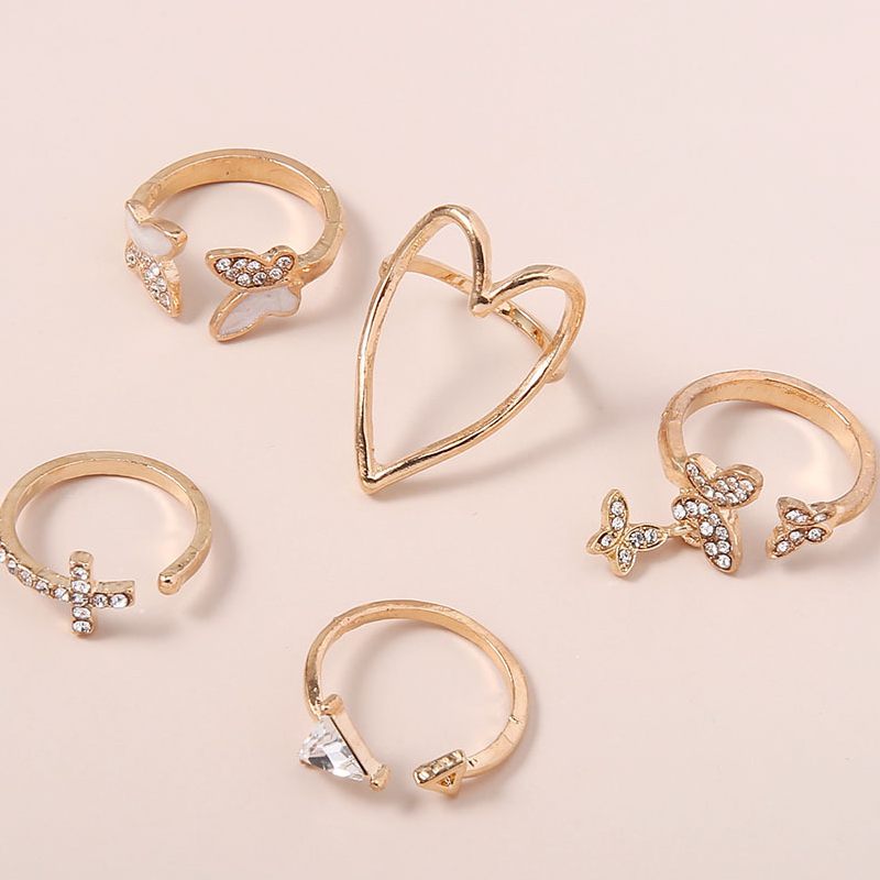 Female Design Rings Woman Fashionable Butterfly Jewelry Set