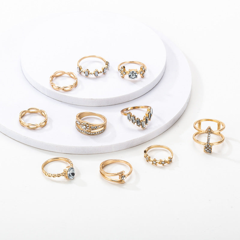 Female Design Hot Rings Gold Fashionable Jewelry Set