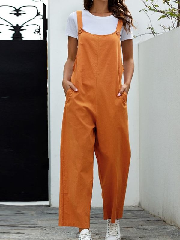 Women's Casual Overalls Loose Long Pants