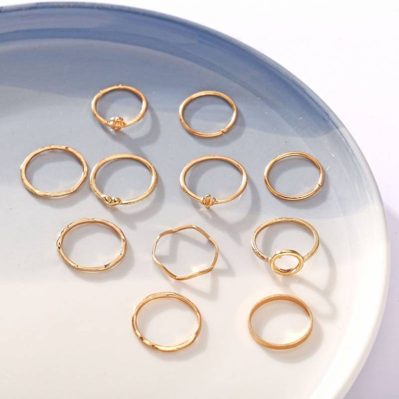 Female Design Hot Rings Gold Simple Jewelry Set