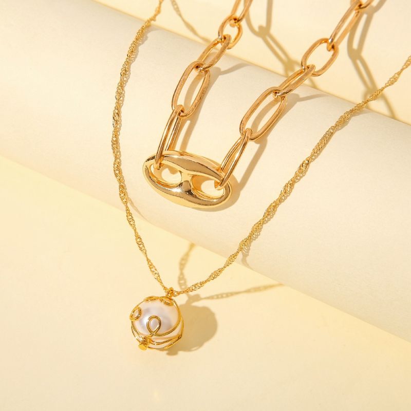 Female Hot Layered Necklaces Women Gold Choker Design Jewelry