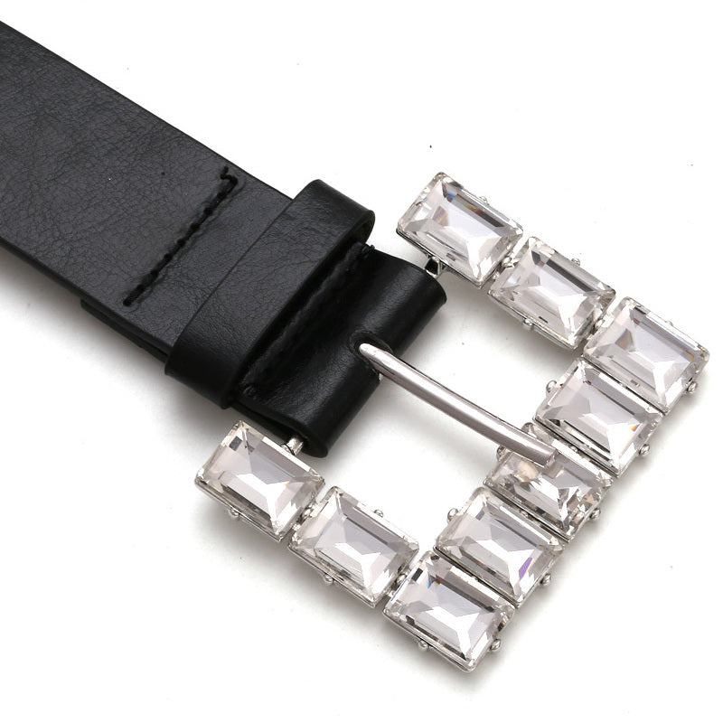 Women Design Dress Belt Fashion Square Metal Belt