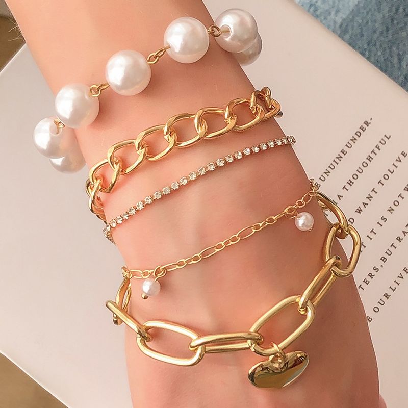 Female Fashionable Bracelets Woman Design Gold Jewelry Set