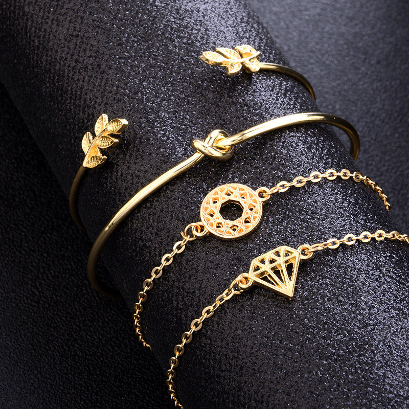 Female Bohemia Bracelets Women Gold Design Jewelry Set