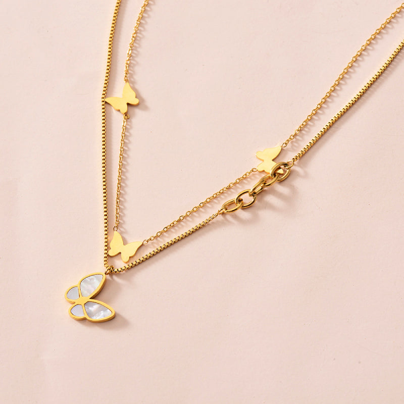 Female Layered Necklaces Women Gold Hot Butterfly Choker Jewelry