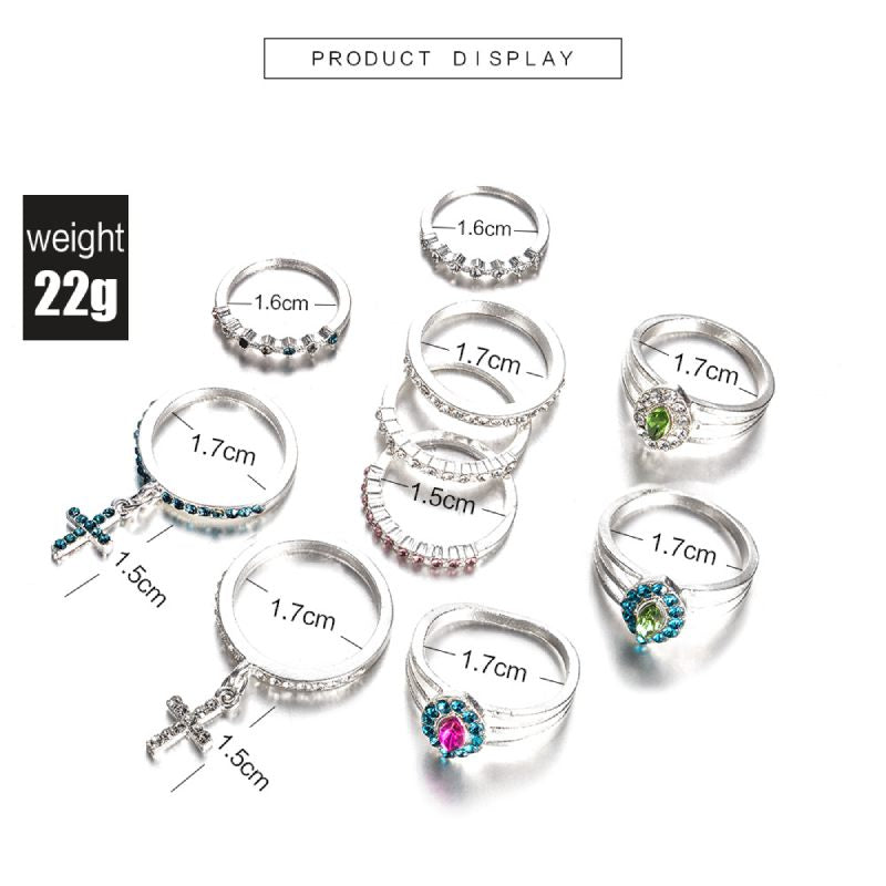 Female Design Drop Rings Woman Fashionable Cross Jewelry Set