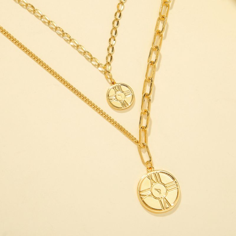 Female Fashionable Necklaces Women Gold Choker Layered Design Jewelry