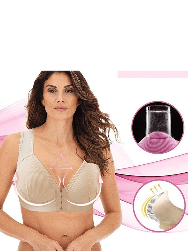 Plus Size Sexy Push Up Front Closure Bra Cotton Super Comfort