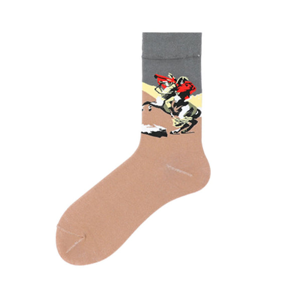 Chalier Mens Casual Crew Art Napoleon Socks