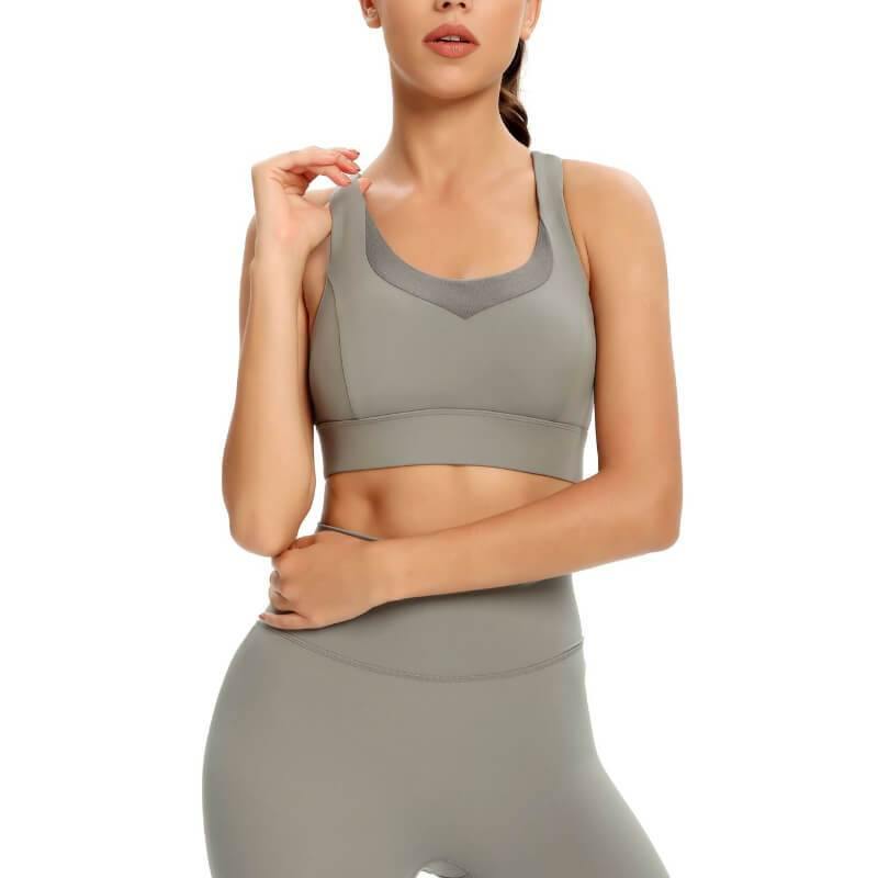 Womens Sports Bra Wireless Bra Racerback Removable Pads Workout Active Yoga Sports Bra - CHALIER