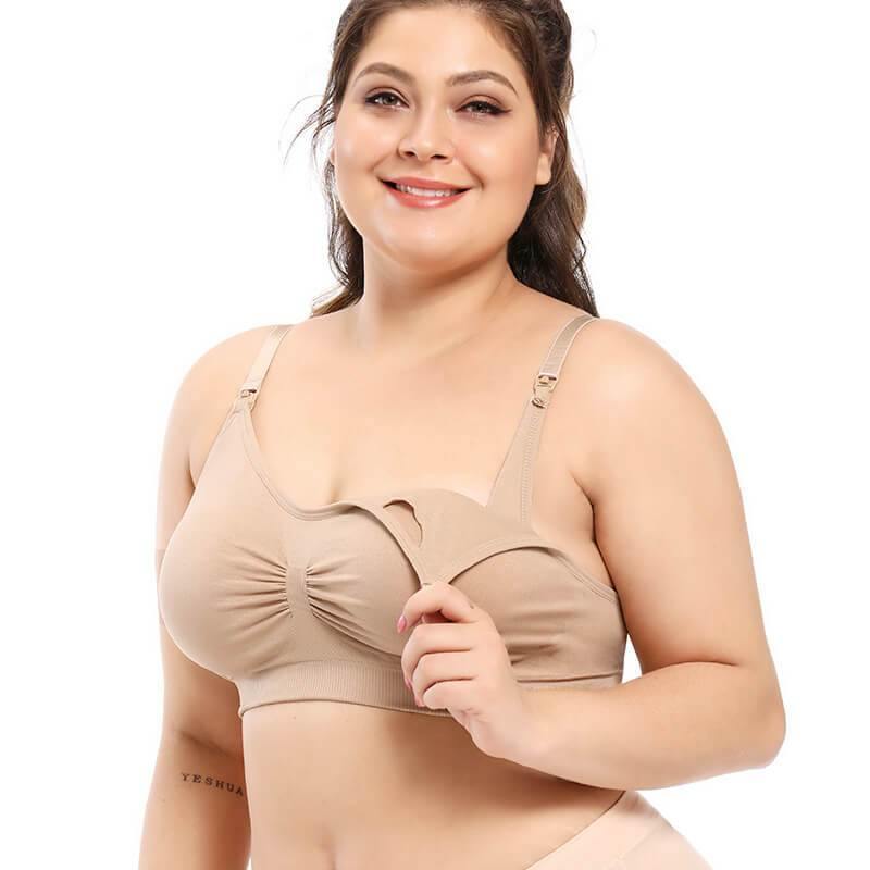 Womens Comfort Seamless Nursing Bra for Breastfeeding Wireless Maternity Plus Size Bra - CHALIER