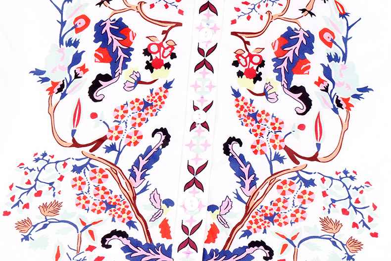 Women Floral Printed Loose Long Sleeve Blouse