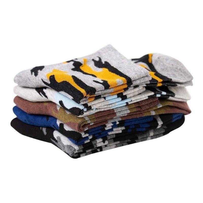 Women's Casual Socks Cotton Crew Printed Novelty Colorful Soft Socks 5 Pairs - CHALIER