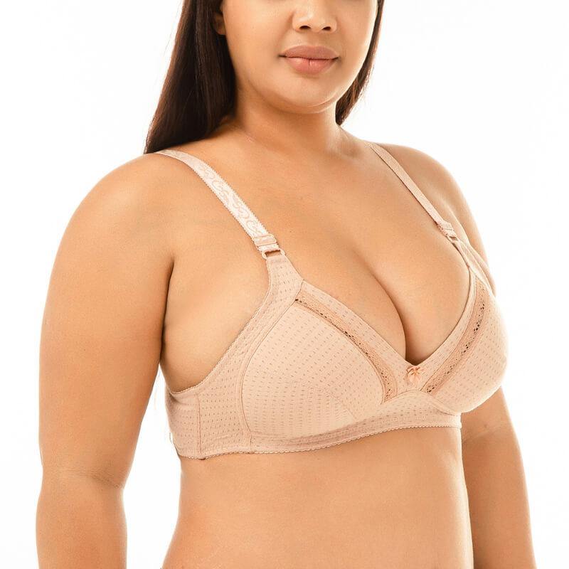 Womens Plus Size Padded Sexy Comfort Simple Pattern Push Up Lace Bra - CHALIER