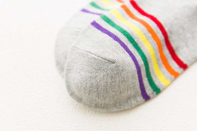 Chalier Women Cotton Socks Rainbow Stripe