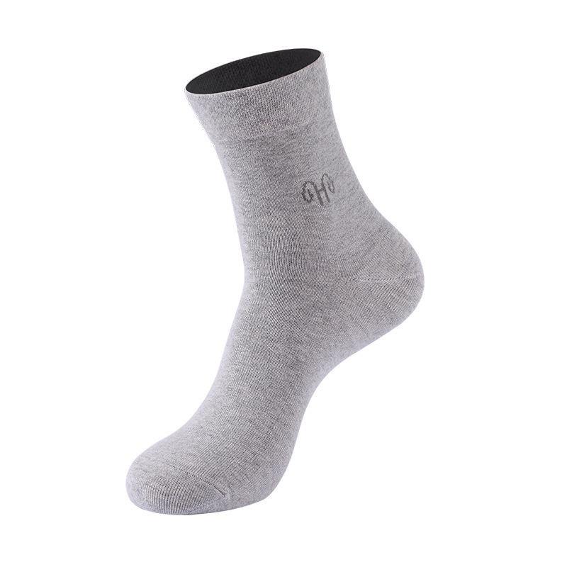 Mens Socks Steel Cotton Breathable High Breathability Horn Pattern Sports Cotton Socks Set 5 Pairs - CHALIER