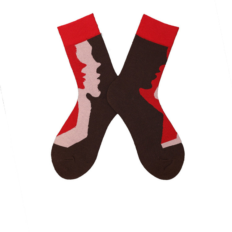 Chalier Mens Casual Cartoon Double Face Cotton Socks