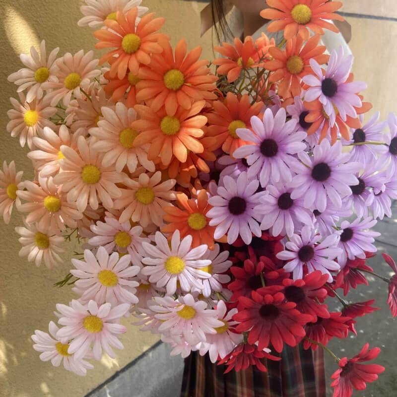 Artificial Silk Flowers Artificial Daisy Fake Wild Chrysanthemum Bouquet For Living Room Decoration Furnishings - CHALIER