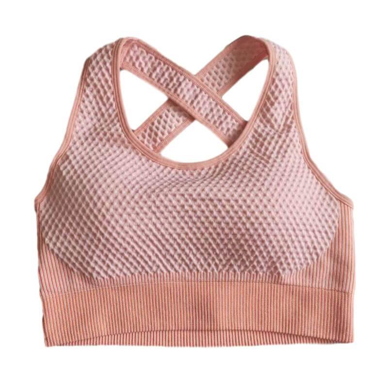 Women Running Sports Bra Beauty Back Criss Cross Sports Bra - CHALIER