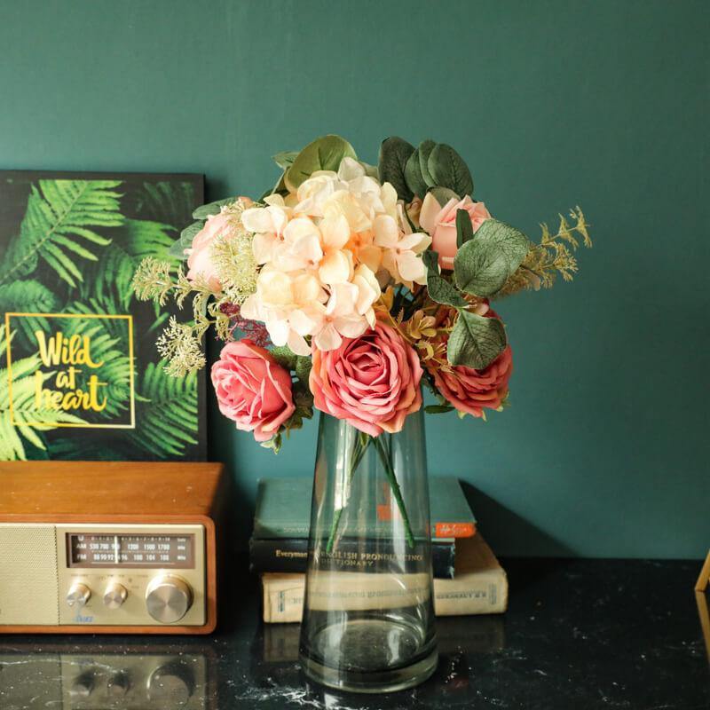 Artificial Flowers Bouquet Vintage Fake Silk Flowers Real looking Home&Wedding Decoration - CHALIER