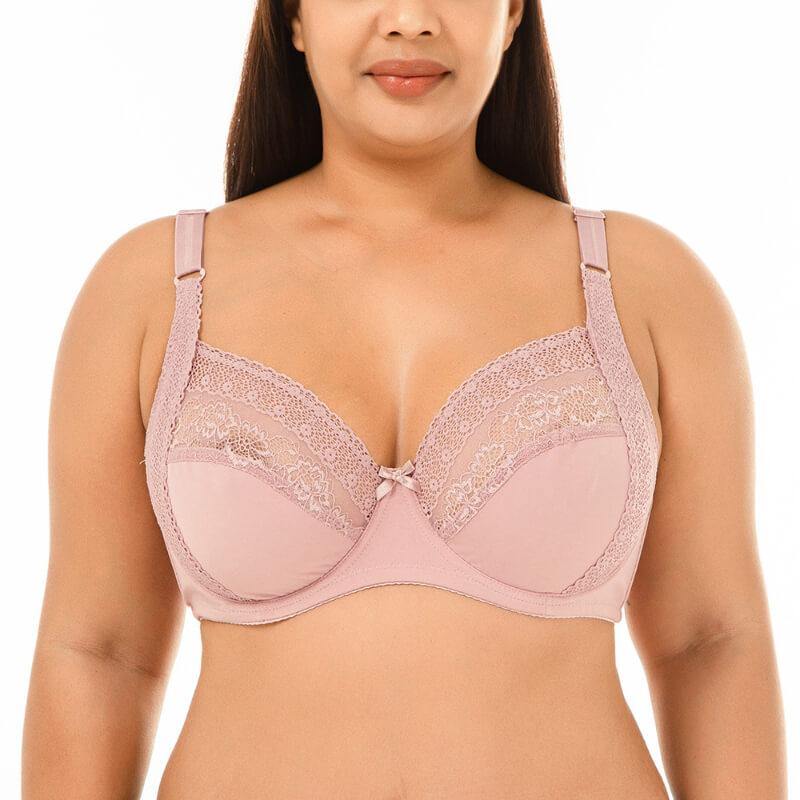 Womens Summer Plus Size Ultrathin Sexy Lace Ultimate Lift and Support Fashion Underwire Bra - CHALIER