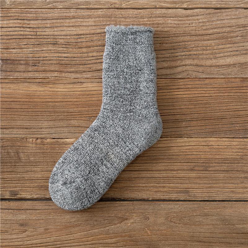 Men's Winter Athletic Outdoor Sports Socks Warm Thick Socks Cozy Wool Crew Socks 6 Pairs - CHALIER