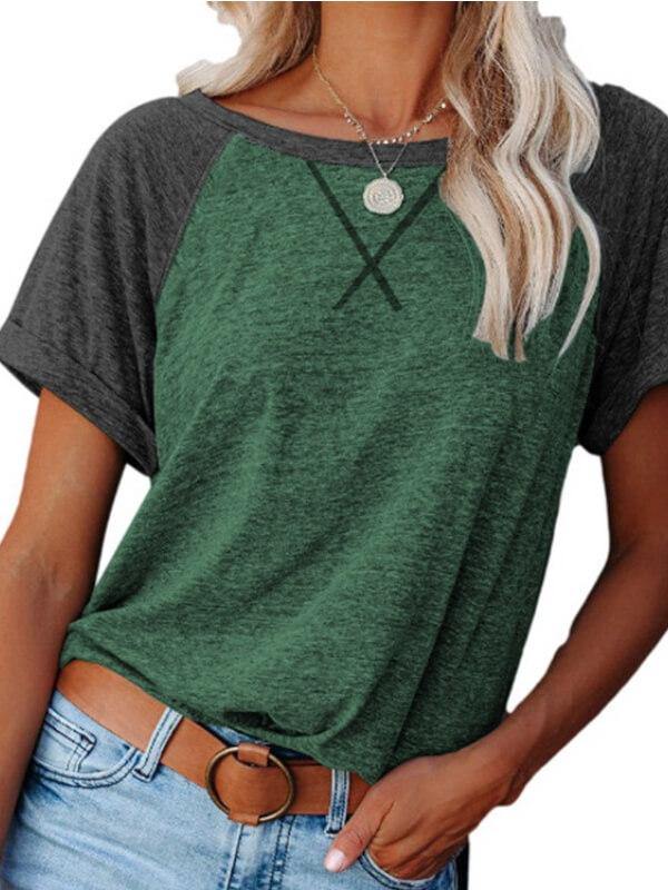 Ladies Short Sleeve Cotton-Blend Shirts & Tops - CHALIER