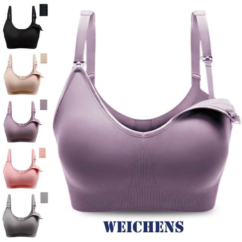 Womens Seamless Maternity Nursing Seamless Bra Wirefree Clip Down Soft Support Bra Pregnancy Sleeping and Breastfeeding - CHALIER