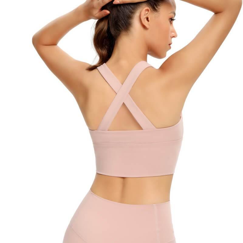 Womens Zip Front Sports Bra Wireless Bra Active Yoga Sports Soft Support Bra - CHALIER