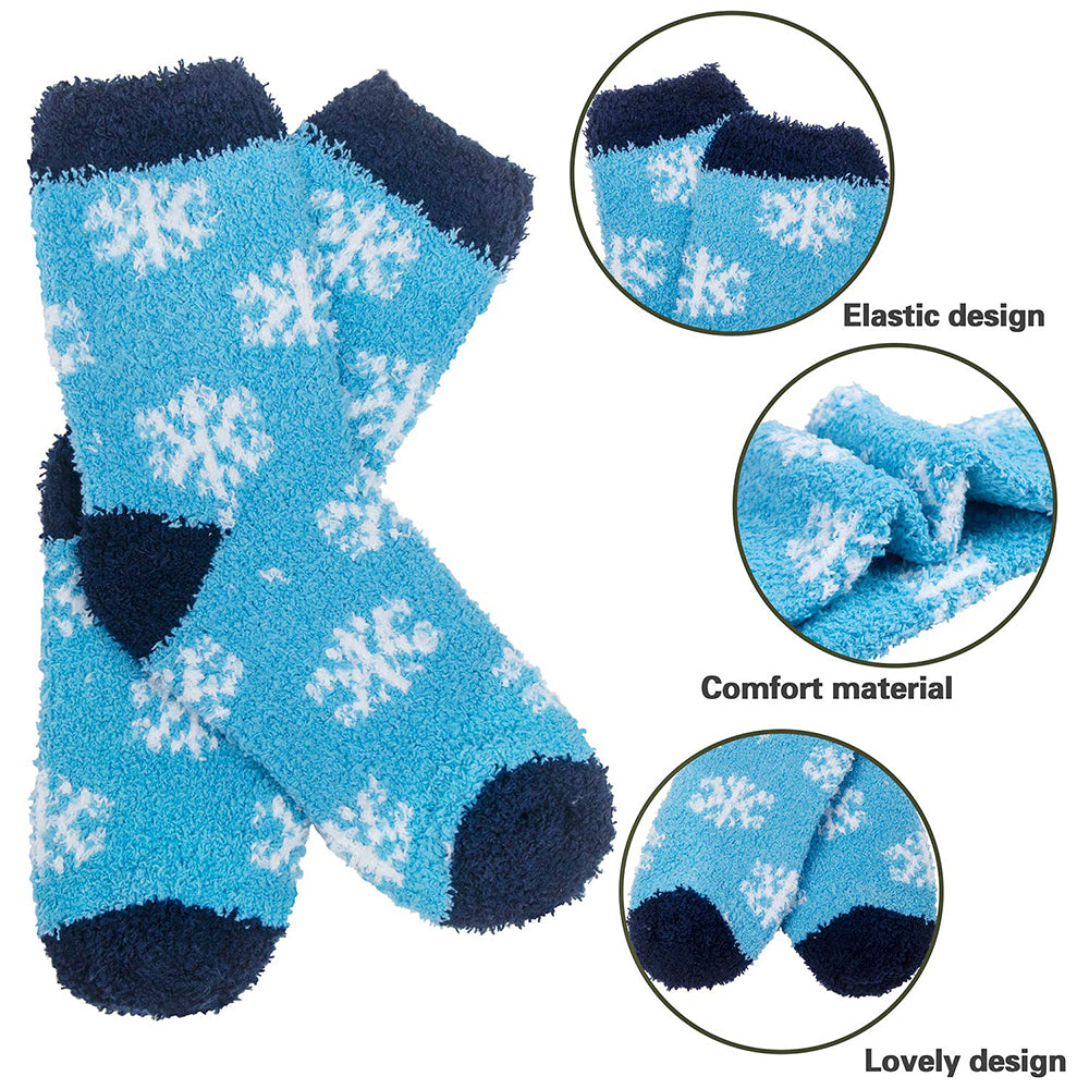 Womens Warm Winter Fuzzy Cozy Fluffy Soft Slipper Socks Gifts 6 Pairs