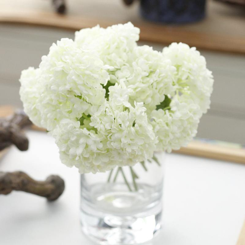 Artificial Flowers Silk Heads Hydrangea with Stems for Wedding Home Shop Party Decoration - CHALIER