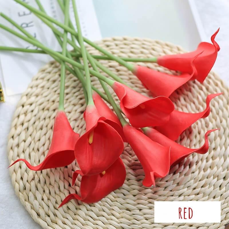 Artificial Calla Lily Bouquet Artificial Flowers For Living Room Table Decoration 10 Flowers Per Bunch - CHALIER
