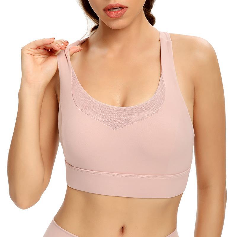 Womens Sports Bra Wireless Bra Racerback Removable Pads Workout Active Yoga Sports Bra - CHALIER