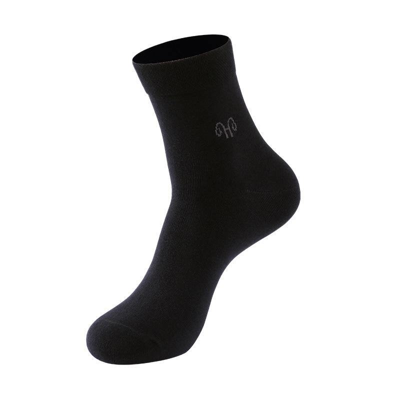 Mens Socks Steel Cotton Breathable High Breathability Horn Pattern Sports Cotton Socks Set 5 Pairs - CHALIER