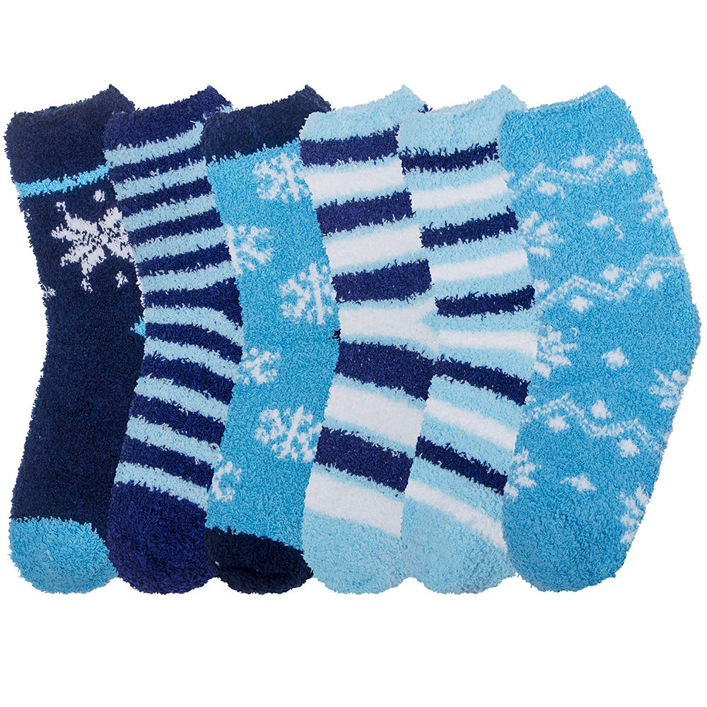 Womens Warm Winter Fuzzy Cozy Fluffy Soft Slipper Socks Gifts 6 Pairs