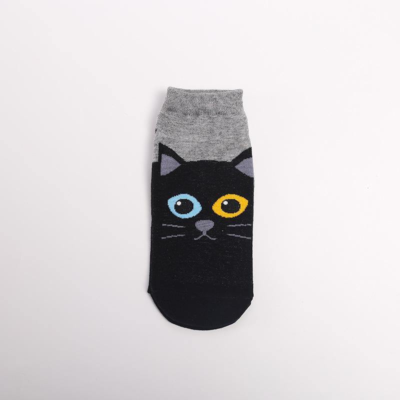 Womens Low Cut Socks Cat Dog Piggy Owl Cute Funny Animal Design Women Teen Girl 5pairs - CHALIER