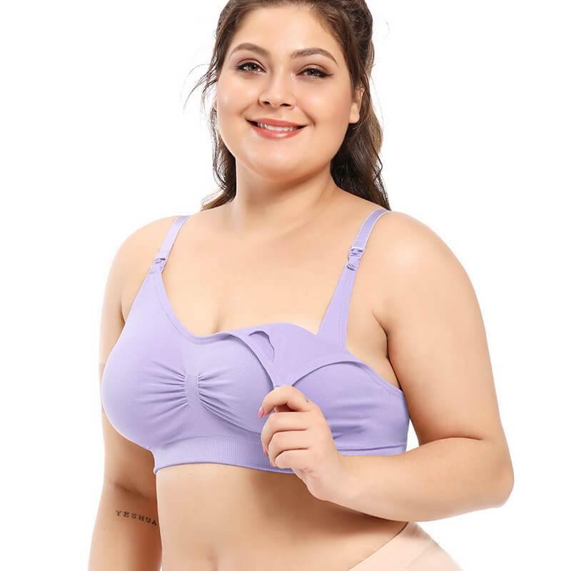 Womens Comfort Seamless Nursing Bra for Breastfeeding Wireless Maternity Plus Size Bra - CHALIER