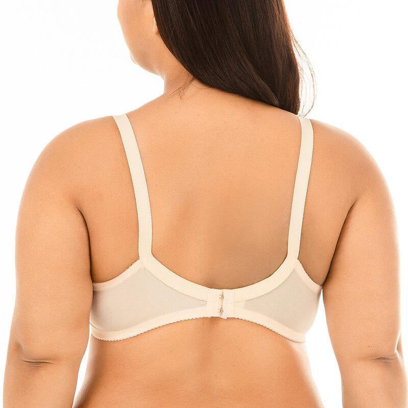 Womens Plus Size Padded Sexy Comfort Jacquard Pattern Push Up Bra - CHALIER