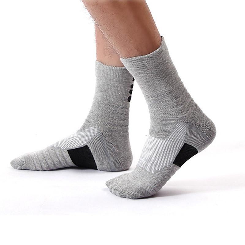 Mens Crew Athletic Elite Socks Set Outdoors Walking/Running/Hiking Socks Non-slip Absorbing Sweat Socks - CHALIER