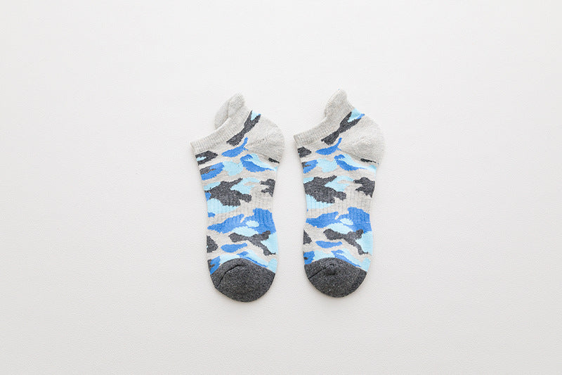 Chalier Men Sports Socks Camouflage Stripes Grey