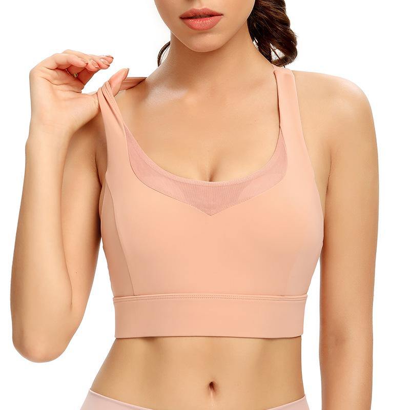 Womens Sports Bra Wireless Bra Racerback Removable Pads Workout Active Yoga Sports Bra - CHALIER