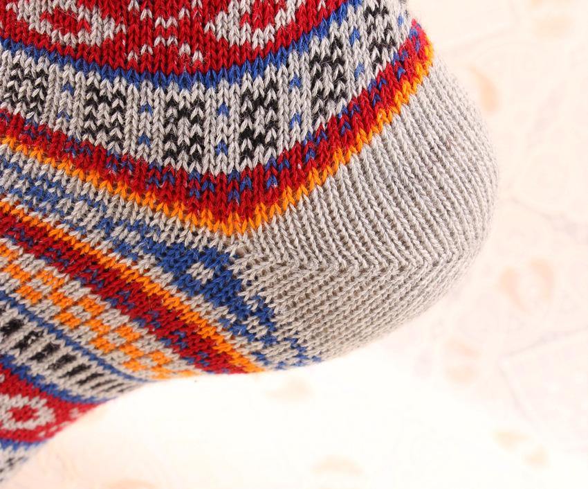 Chalier Men Winter Socks Colorful Stripes Red - CHALIER