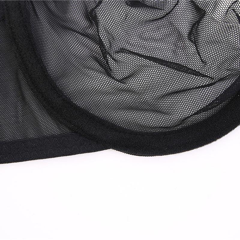 Ultra-thin Sexy Lingerie Plus Size Black Transparent Mesh Bra and Panty Set - CHALIER