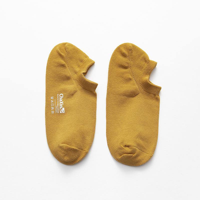 Mens Casual Socks Letter Pattern Solid Color Socks Warm Cotton Socks Set 8 Pairs - CHALIER